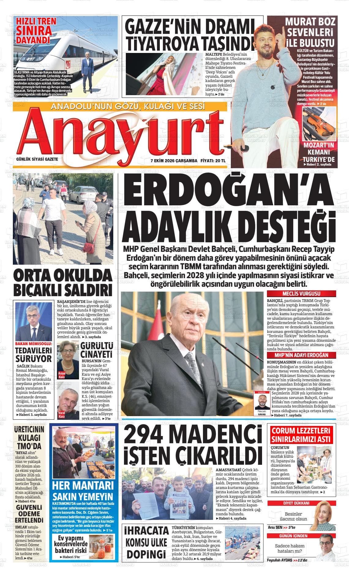ANAYURT gazetesi kapağı