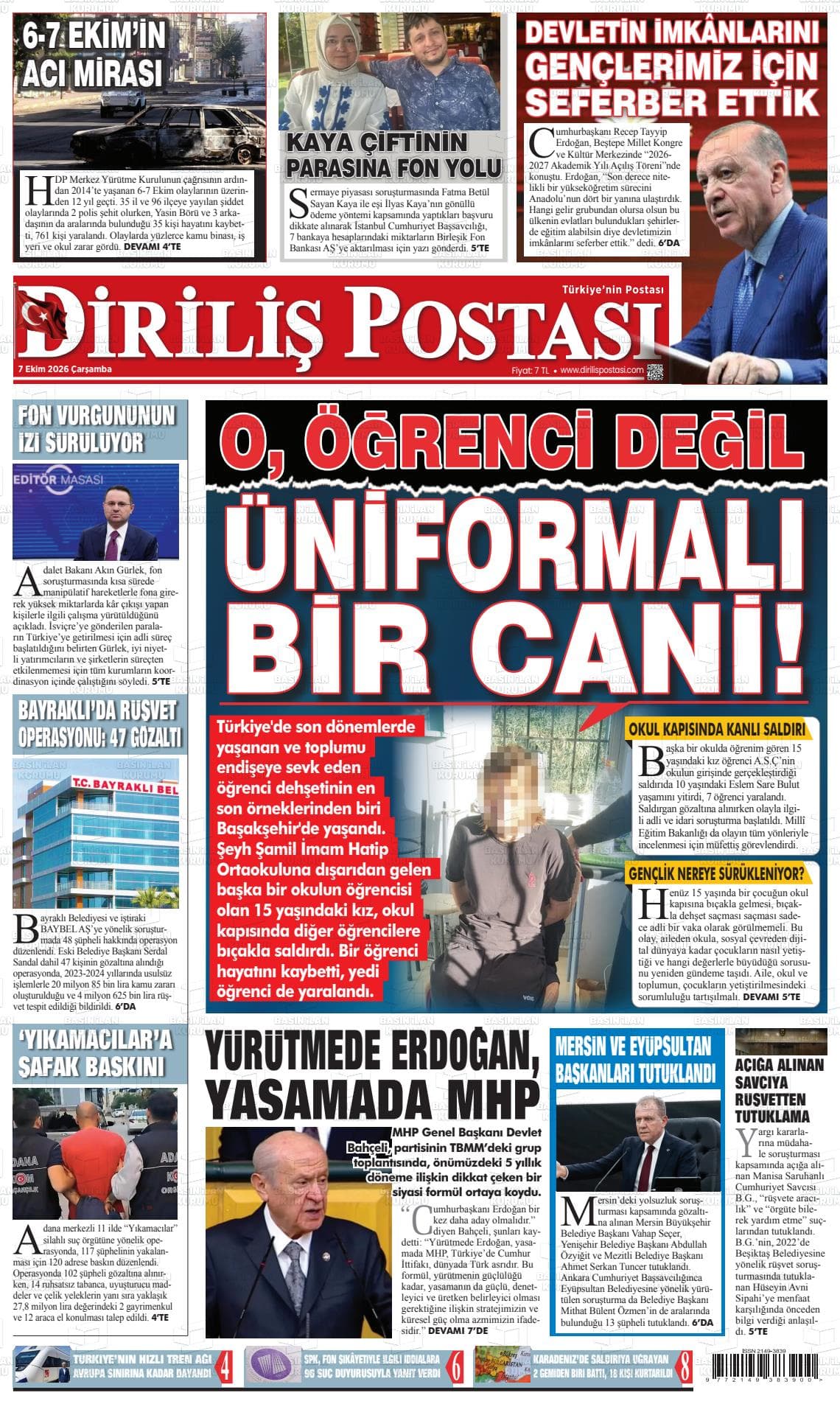 DİRİLİŞ POSTASI gazetesi kapağı