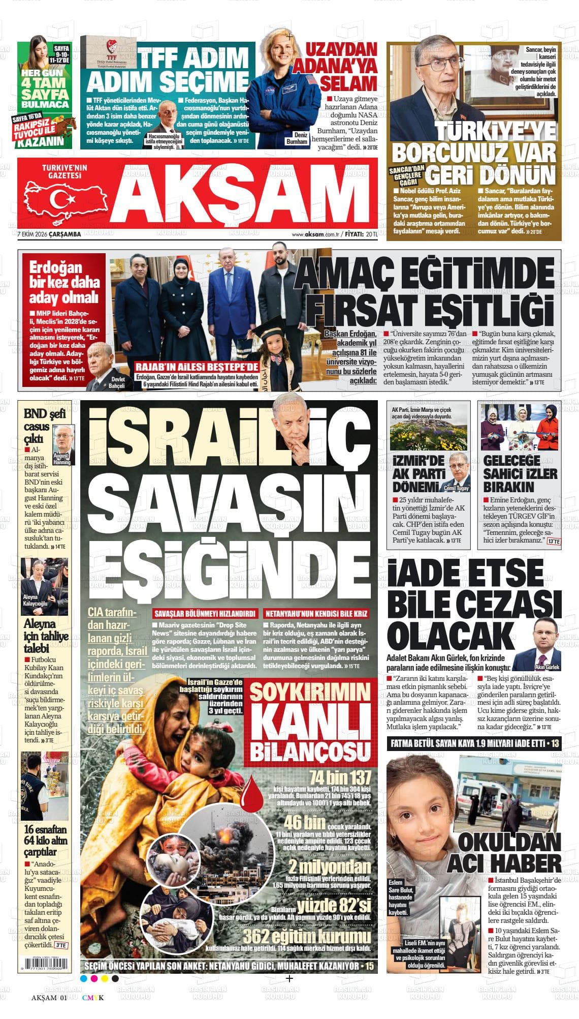 AKŞAM gazetesi kapağı