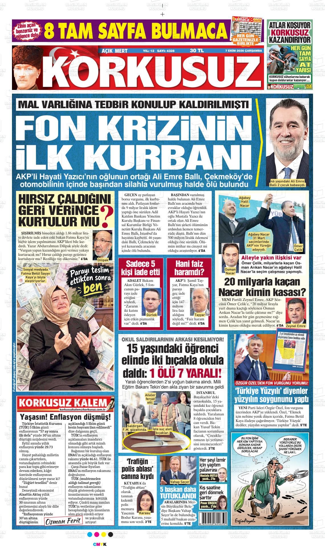 AÇIK MERT KORKUSUZ gazetesi kapağı