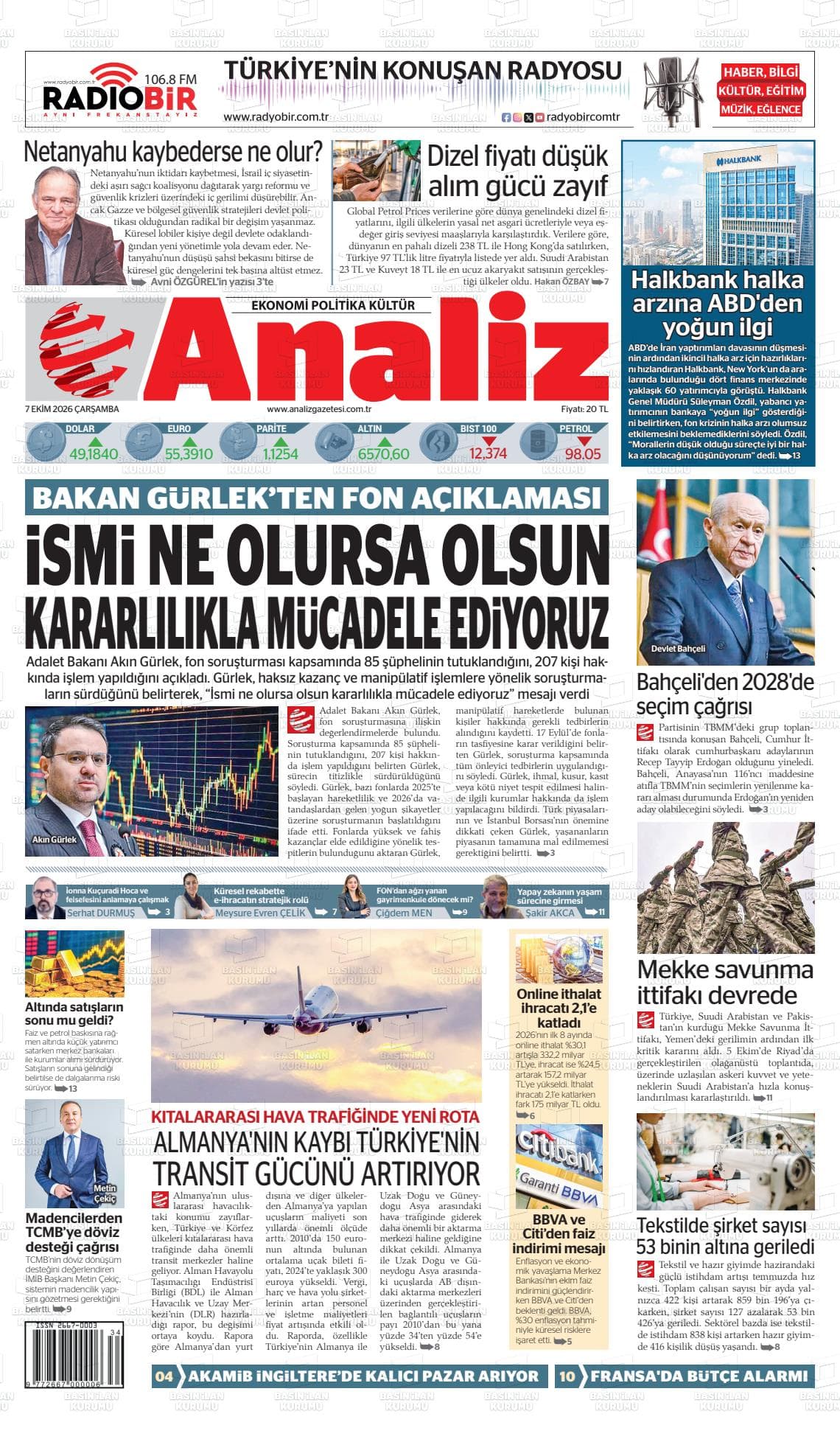 ANALİZ gazetesi kapağı