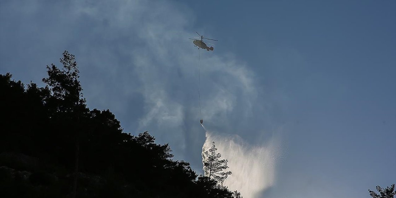 İzmir'in Ödemiş ilçesinde çıkan orman yangınına müdahale ediliyor
