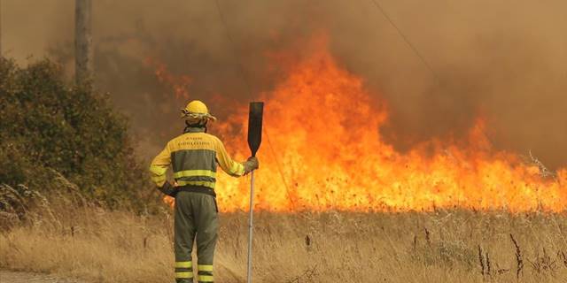 İspanya'da orman yangınlarıyla mücadele eden kişi alevlerden sağ çıktı