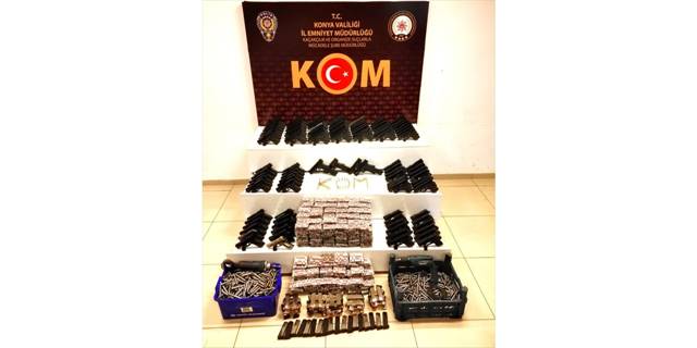 Konya'da kaçak silah imalatı ve ticareti yaptığı öne sürülen 6 şüpheli yakalandı