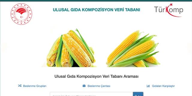 Türkiye'de üretilen tarımsal ürünlerin enerji ve besin değerlerine tek noktadan ulaşılabilecek