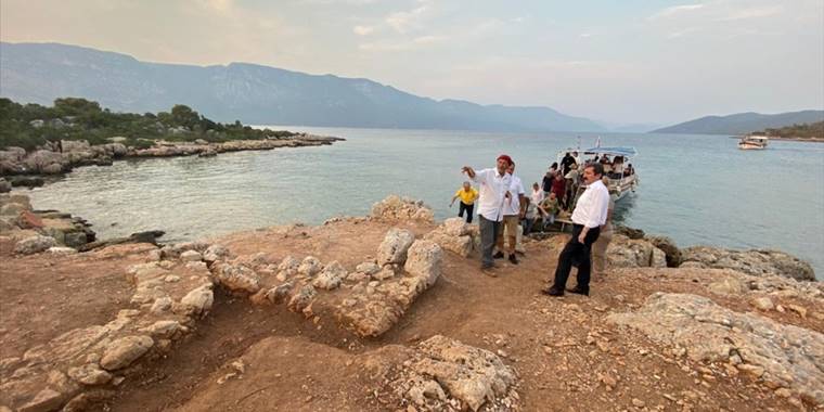 Sedir Adasındaki Kedrai Antik Kenti'nde kazı çalışması sürüyor