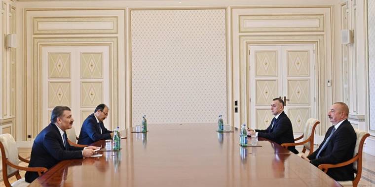 Azerbaycan Cumhurbaşkanı Aliyev, Sağlık Bakanı Koca'yı kabul etti