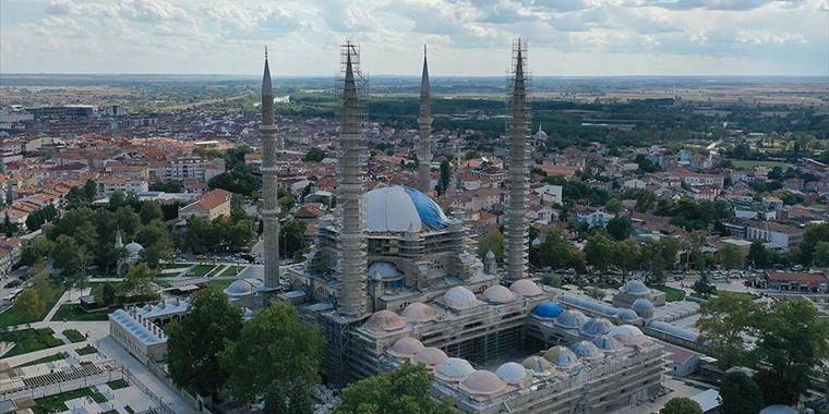 Selimiye Camisi'ndeki restorasyon sürüyor