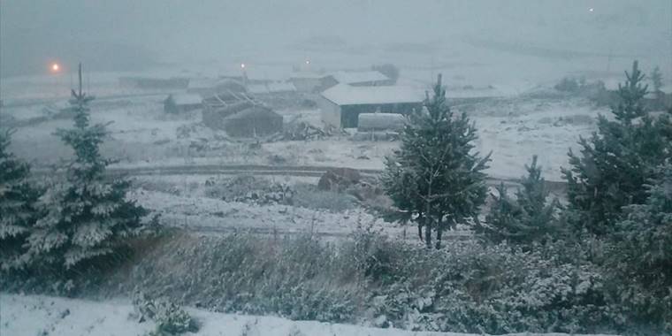 Bayburt ve Rize'nin yüksek kesimlerine kar yağdı