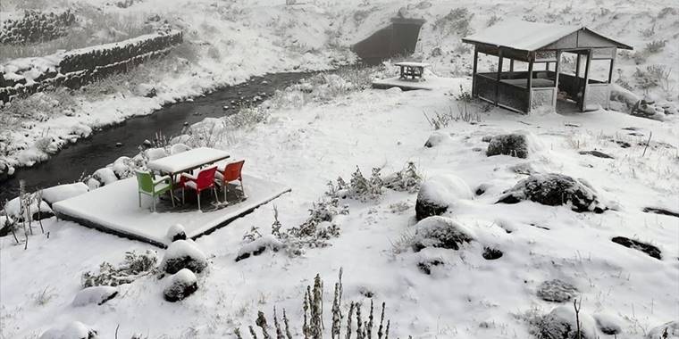 Ardahan ve Kars'ın yüksek kesimlerine mevsimin ilk karı düştü