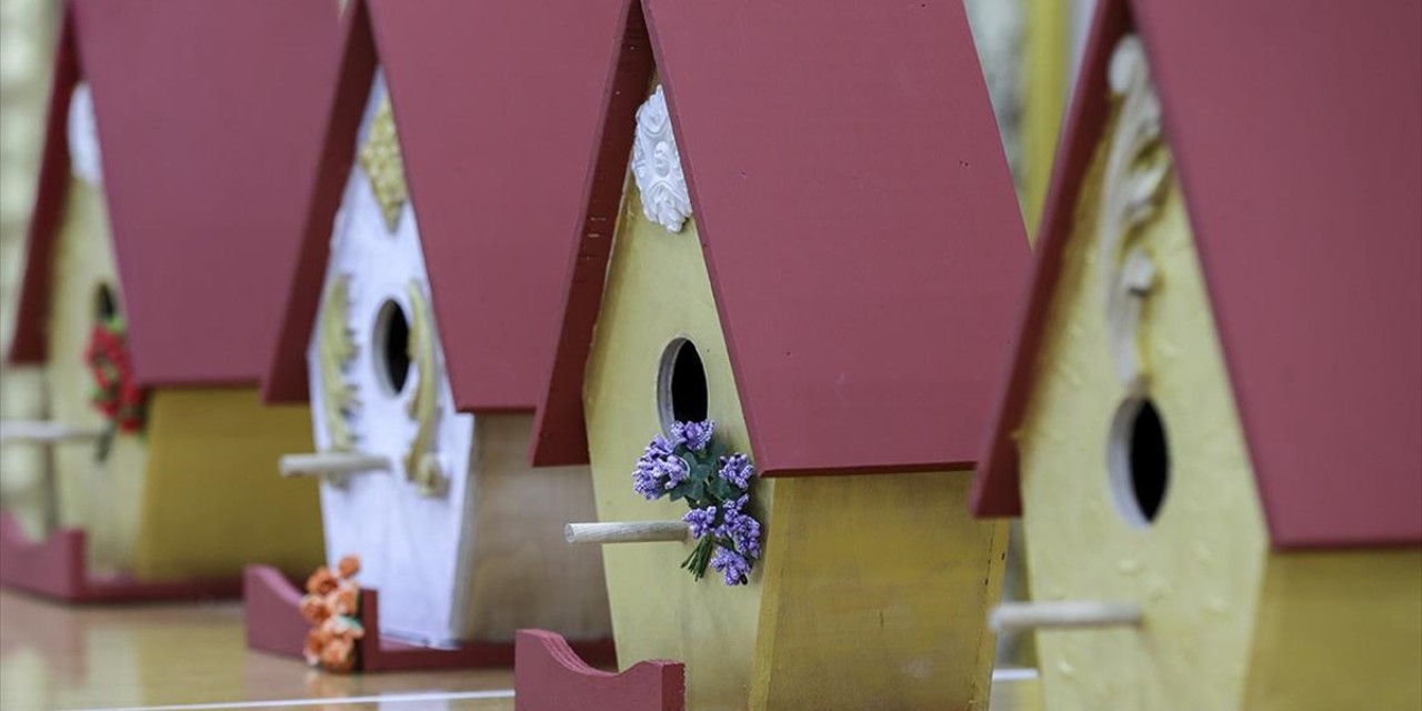 'Merhamet Mektebi' öğrencileri yaptıkları kuş evlerini parklara asacak