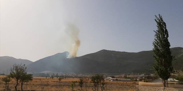 Kaş'ta makilik alandan çıkan yangına müdahale ediliyor