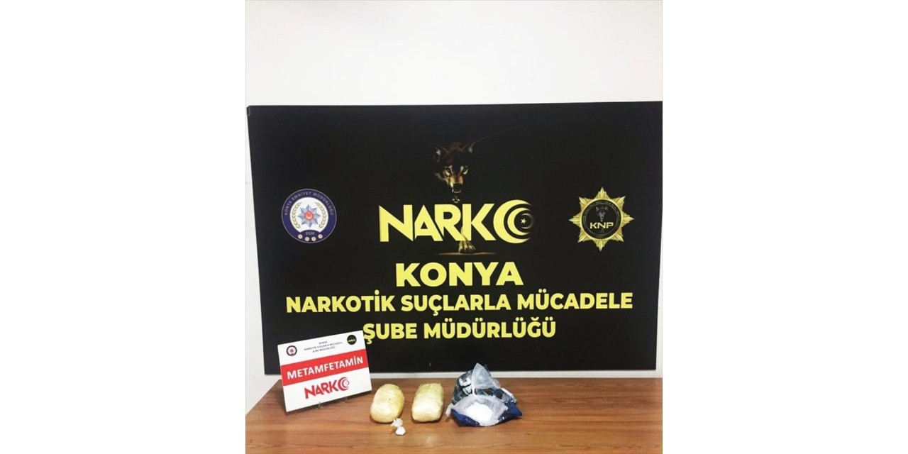 Konya'da yol uygulamasında uyuşturucu bulunan araçtaki 2 kişi tutuklandı