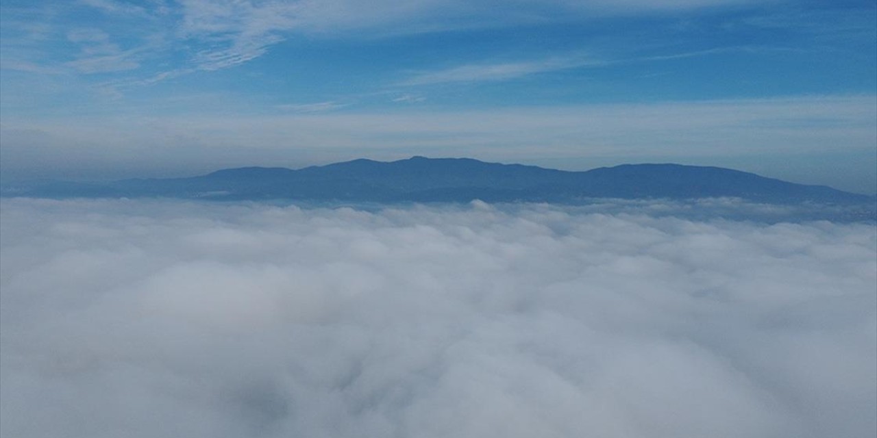Düzce Ovası'nda sis dron ile görüntülendi