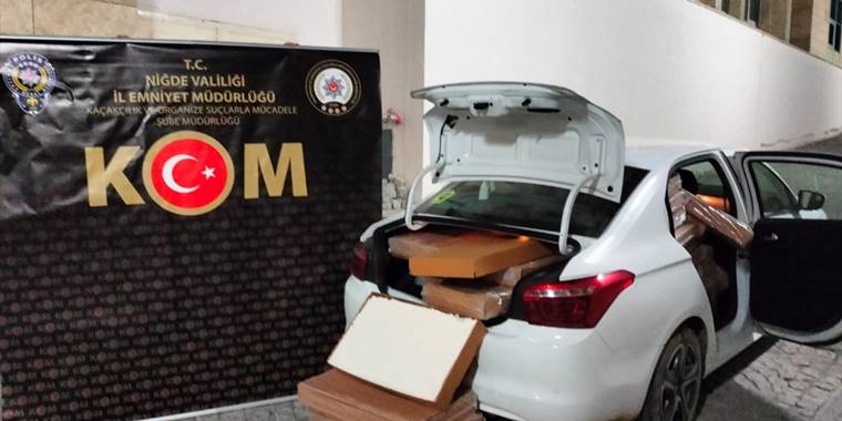 Niğde'de 1 milyon 214 bin dolu makaron ele geçirildi