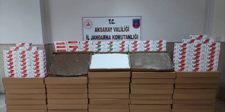 Aksaray'da 213 bin dolu makaron ele geçirildi