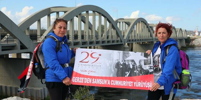 Sinop'tan Samsun'a Cumhuriyet yürüyüşü