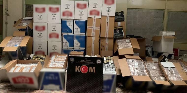 Konya'da 720 bin filtreli sigara kağıdı ele geçirildi