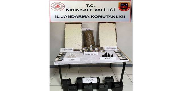 Kırıkkale'de makaron, kaçak tütün ve etil alkol ele geçirildi