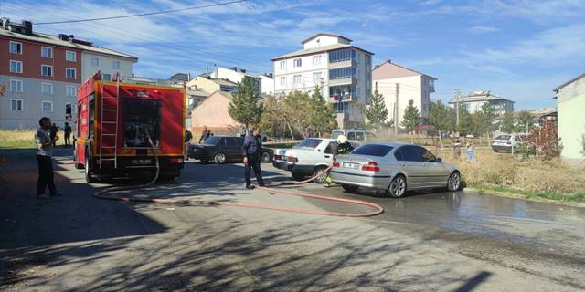 Seydişehir'de park halindeki araç yandı