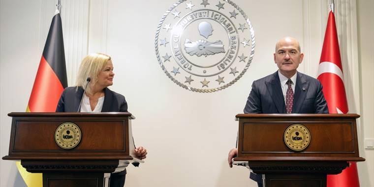 İçişleri Bakanı Soylu, Alman mevkidaşı Faeser ile görüştü