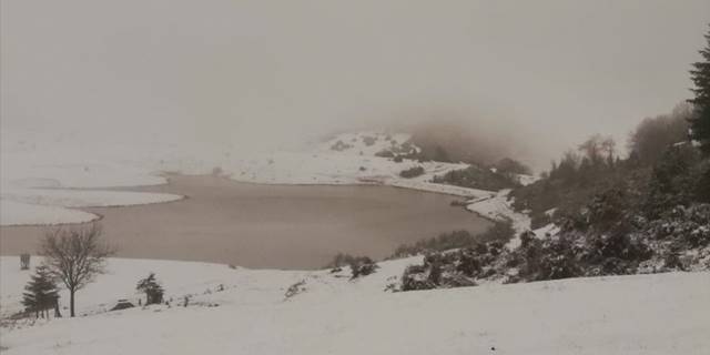 Sakarya'nın yüksek kesimlerine mevsimin ilk karı yağdı