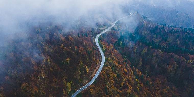 Çam Dağı'nda sonbahar renklerine "sis filtresi"