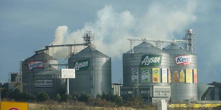 Edirne'de yağ fabrikasında çıkan yangına müdahale ediliyor