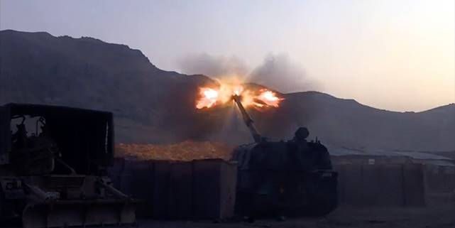 MSB, terör hedeflerinin Fırtına obüsüyle vurulma görüntülerini paylaştı