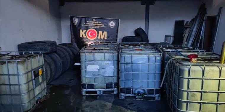 Kayseri'de 17 bin 360 litre karışımlı akaryakıt ele geçirildi