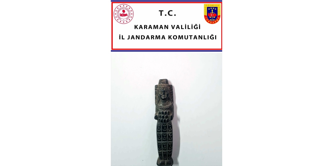 Karaman'da elindeki tarihi eseri satmaya çalışan kişi yakalandı