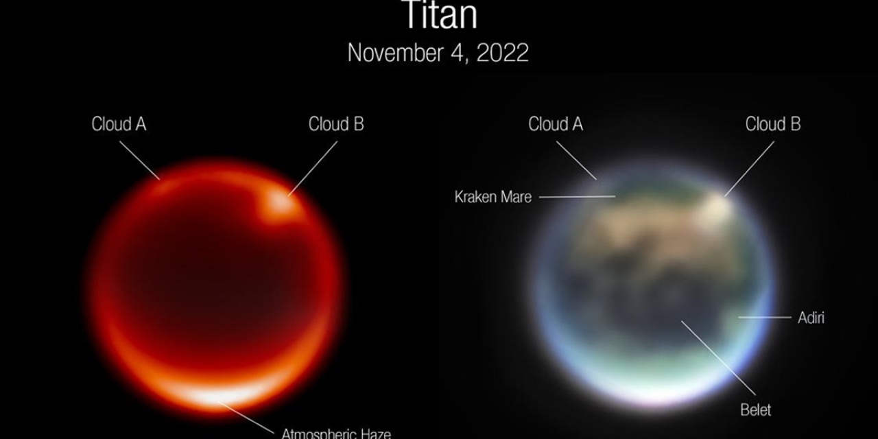 James Webb Uzay Teleskobu, Satürn'ün en büyük uydusu Titan'da bulutlar tespit etti