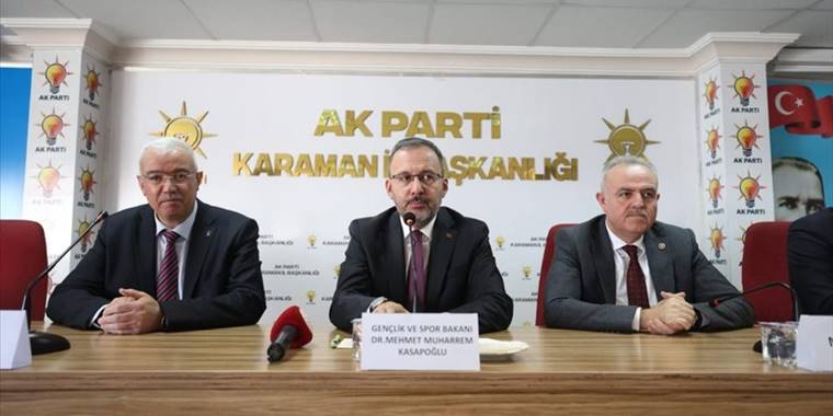 Gençlik ve Spor Bakanı Kasapoğlu, AK Parti Karaman İl Başkanlığında konuştu: