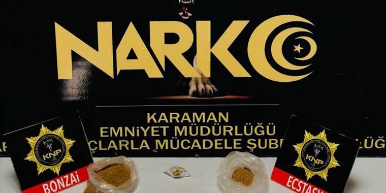 Karaman'da uyuşturucu operasyonunda 2 şüpheli yakalandı