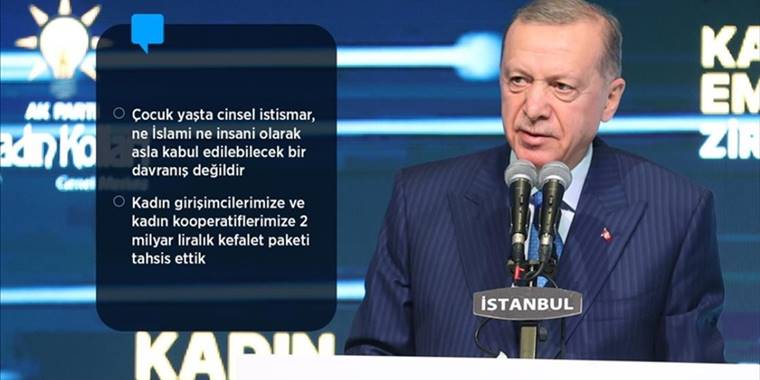 Cumhurbaşkanı Erdoğan: Kredibilitesi yüksek firmalarımıza en az yüzde 75 oranında Hazine destekli kefalet sağlıyoruz