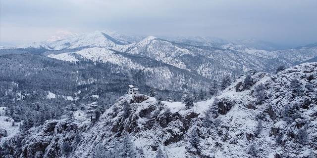 Adana'daki Armutoluğu Yaylası beyaz örtüyle kaplandı