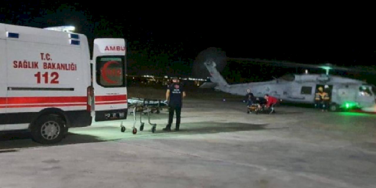 Gökçeada'dan iki hasta Çanakkale'ye 'hava'dan sevk edildi