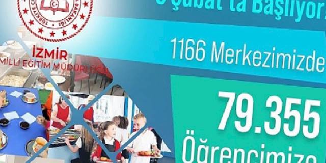 İzmir İl Milli Eğitim Müdürlüğü 79.355 Öğrenciye Ücretsiz Yemek Hizmeti Verecek