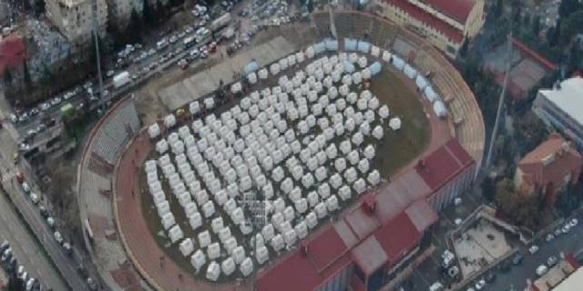 Kahramanmaraş 12 Şubat Stadyumu çadır kent oldu!