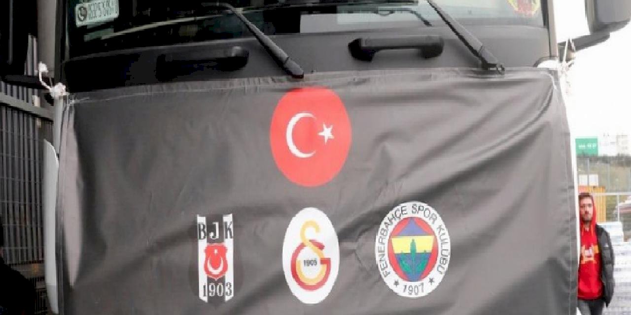 Beşiktaş, Fenerbahçe ve Galatasaray'ın 'Dostluk TIR'ları aynı anda yola çıktı