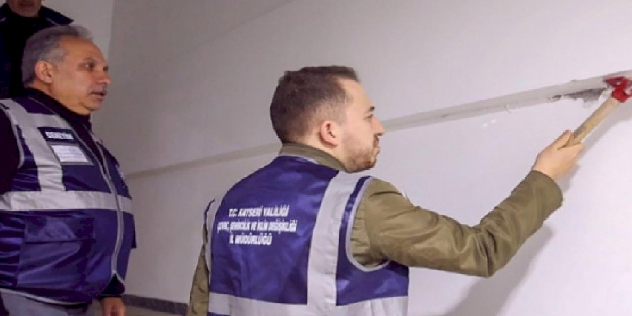 Kayseri Talas'ta hasar tespit çalışması