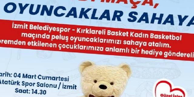 İzmit Belediyespor depremzedeler için sahada