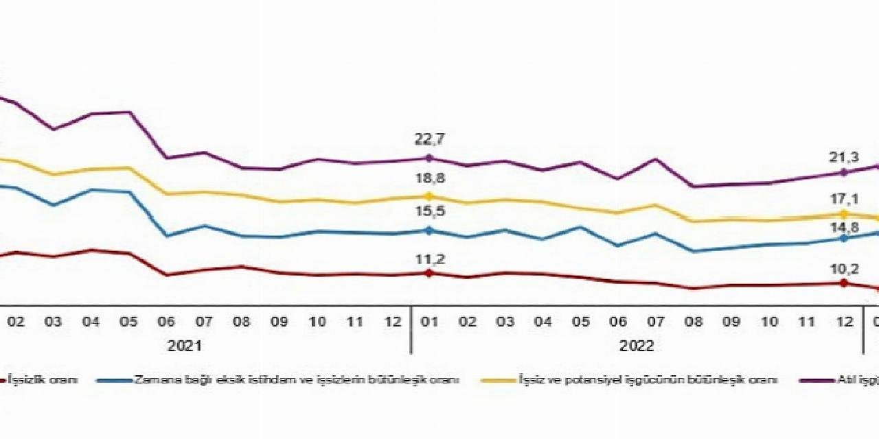 Mevsim etkisinden arındırılmış işsizlik oranı %9,7 seviyesinde gerçekleşti