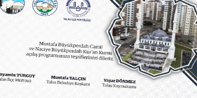 Kayseri Talas'ta Mustafa Büyükperdah Camii açılıyor