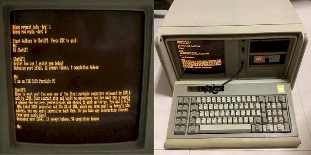 MS-DOS ChatGPT Uygulaması 1984 Model IBM PC’de Çalıştırıldı