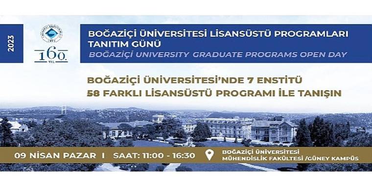 Boğaziçi Üniversitesi Lisansüstü Programları Tanıtım Günü 9 Nisan'da Güney Kampüs'te