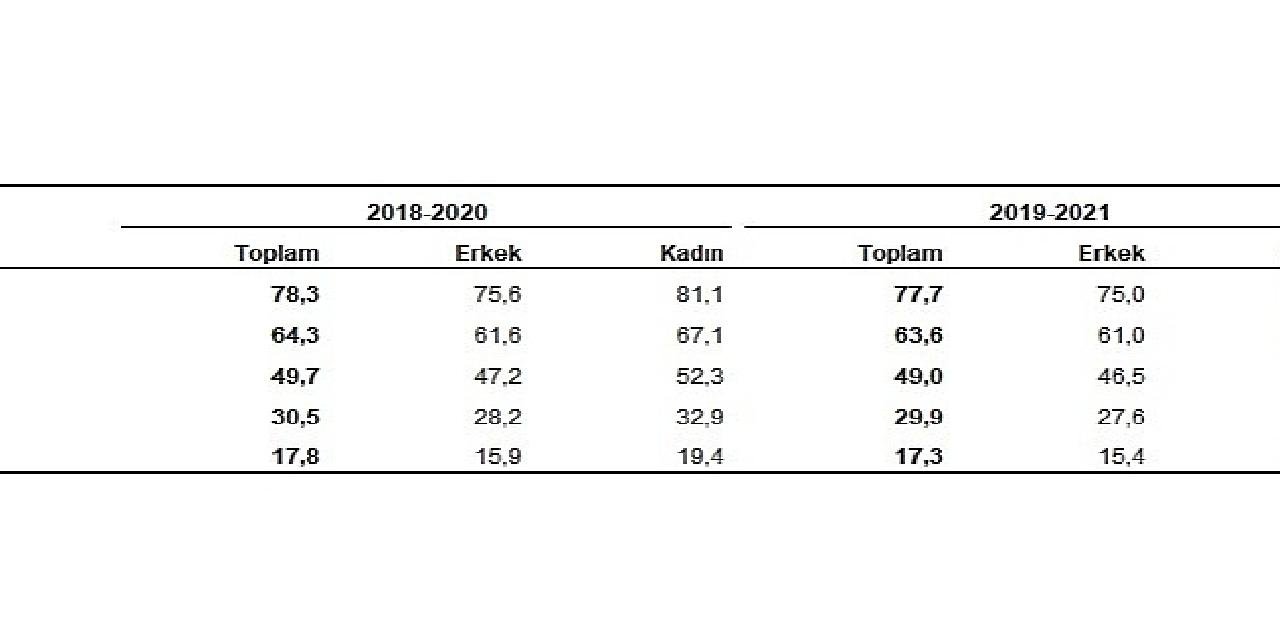 TÜİK: Türkiye'de doğuşta beklenen yaşam süresi 77,7 yıl oldu