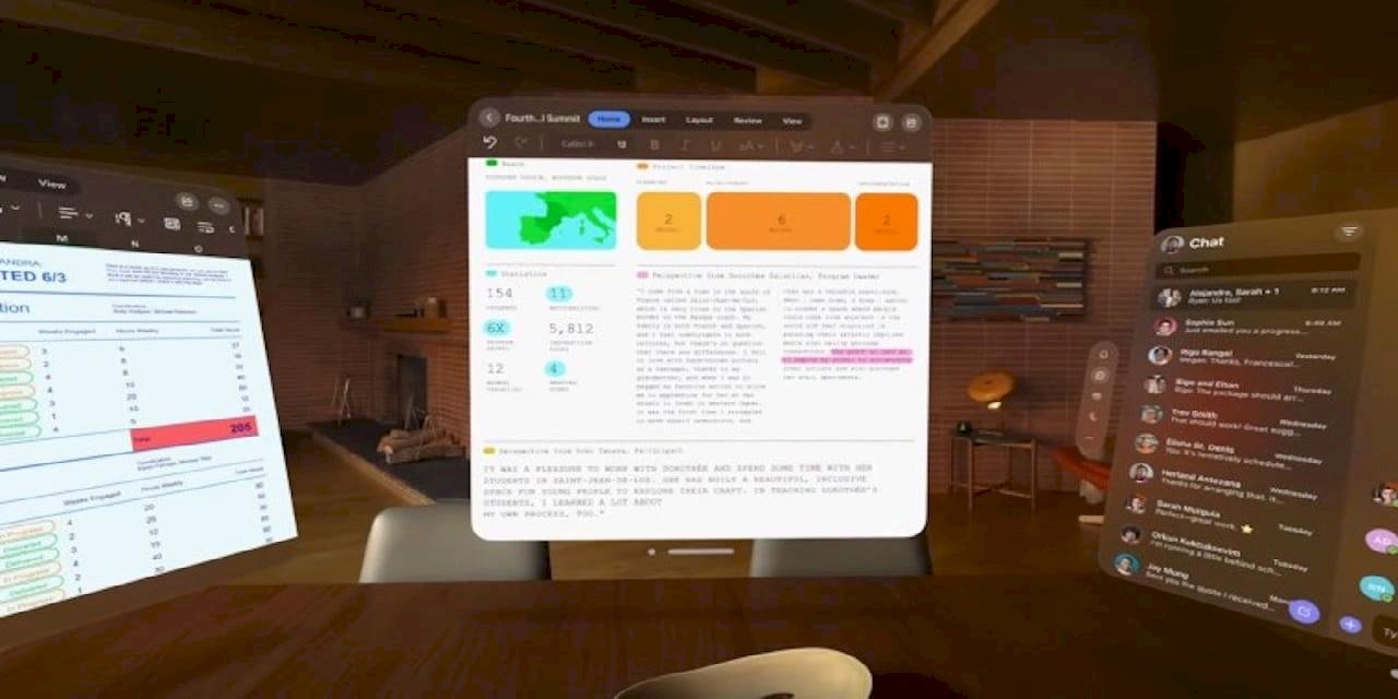 Word, Excel ve Teams Apple Vision Pro İçin Hazır Olacak