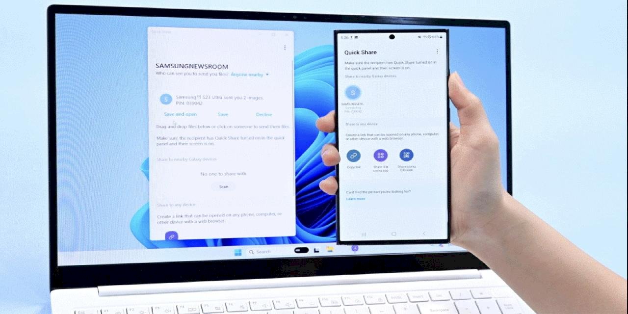 Samsung, Windows Quick Share Dosya Aktarma Uygulamasını Genele Açıyor