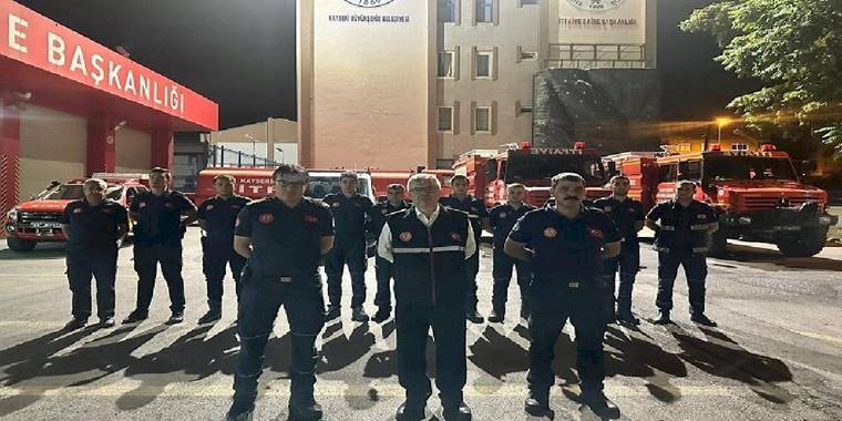 Kayseri Büyükşehir'den Mersin'e yangın desteği